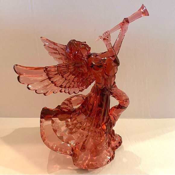 Cranberry Colored Lucite Angel - Picture 1 of 6